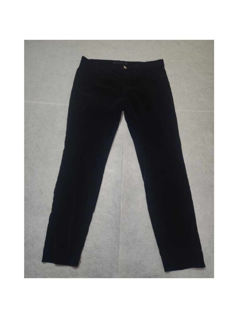 Women's J Brand Black Velvet Mid Rise Skinny Pants Size 31, Mob Wife, Bikercore